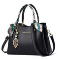 Women'S Shoulder Bag with Leaf Pendant Fashion Silk Scarf Handbag