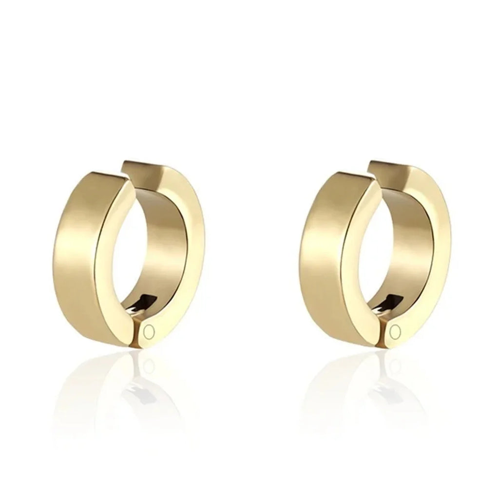 2Pcs 316L Fashion Stainless Steel Cuff Earring, Non Piercing Hoop Earring Clip on Earring Fake Piercing Earring Hoop