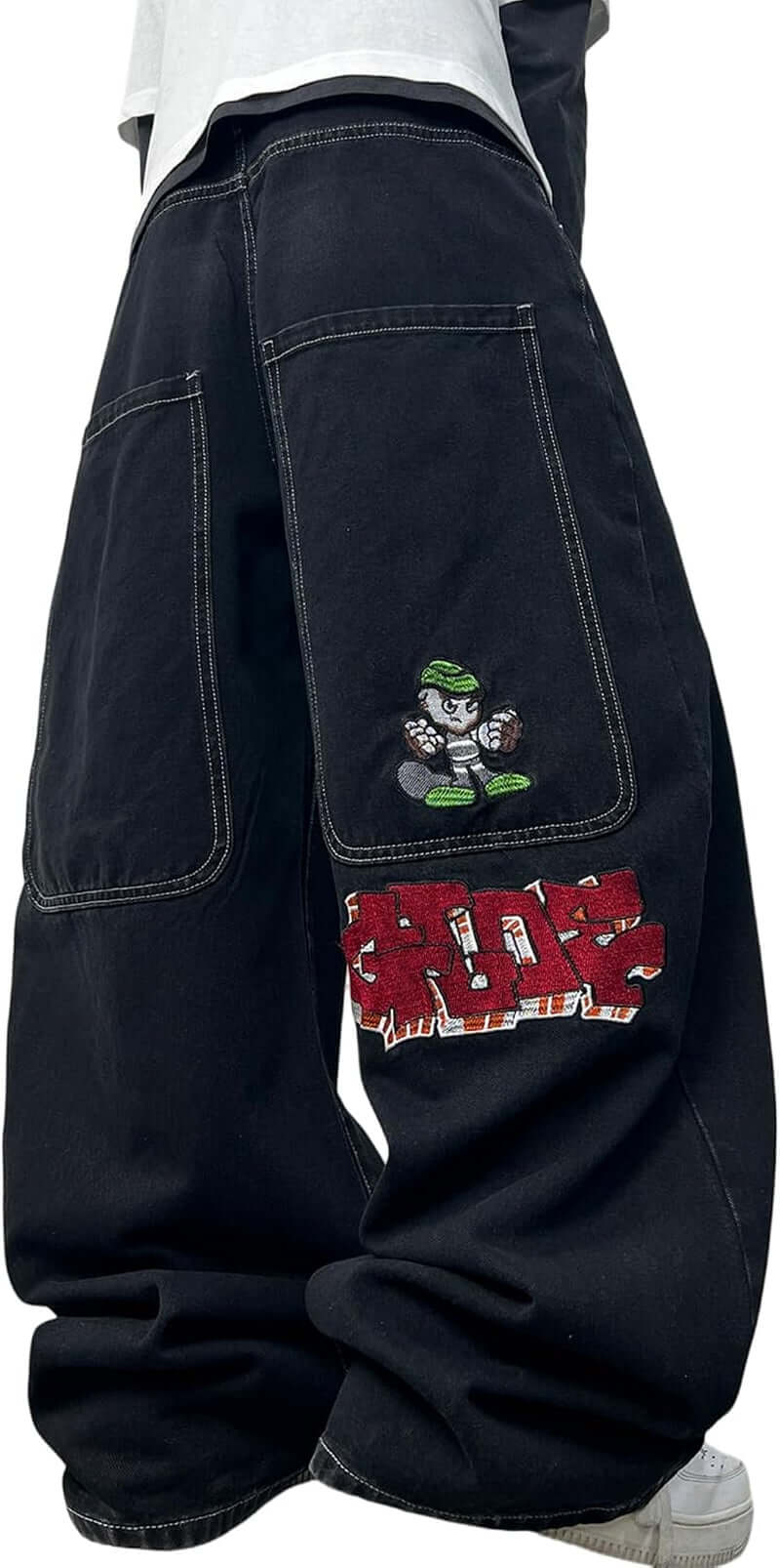 Y2K Baggy Hip Hop Jeans – Wide Leg Streetwear Denim