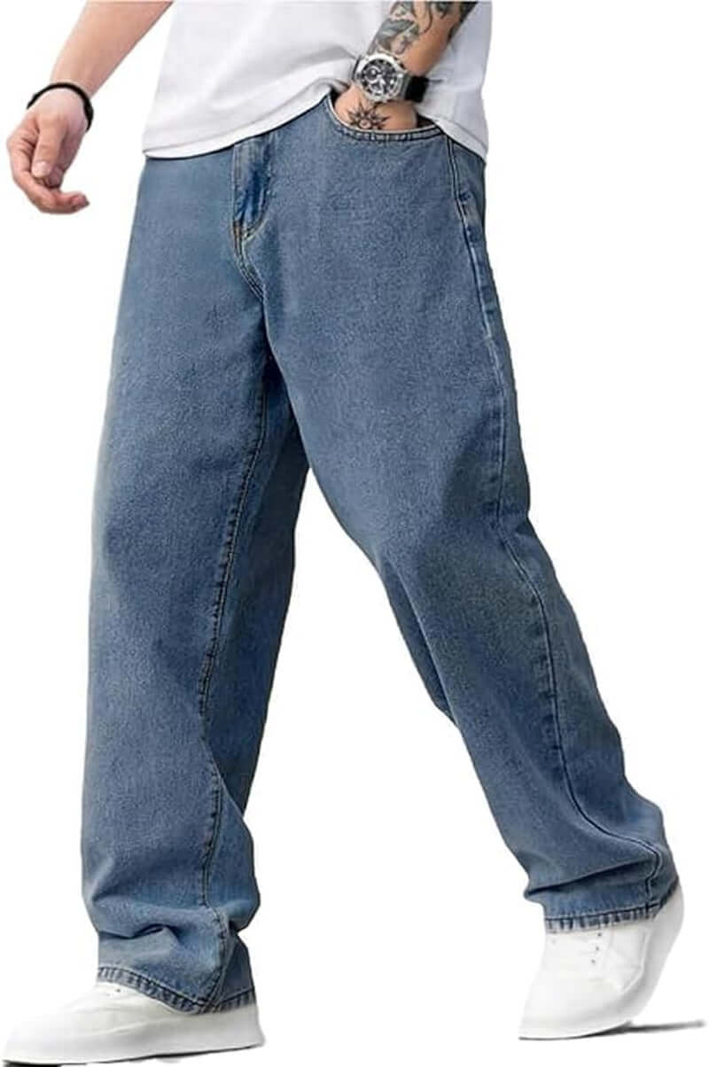 Men's Baggy Jeans – Relaxed Fit Casual Denim