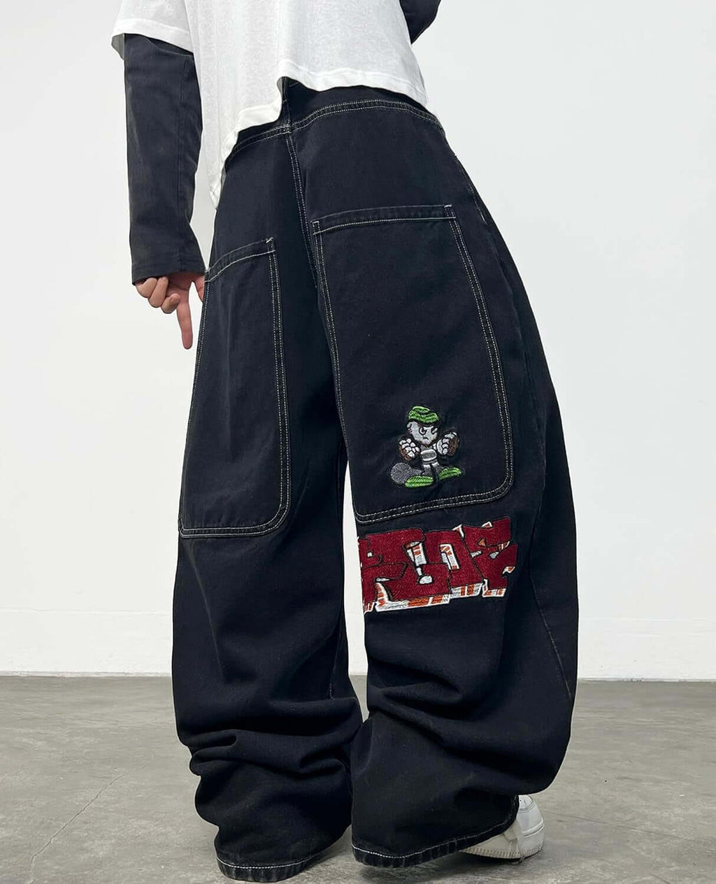 Y2K Baggy Hip Hop Jeans – Wide Leg Streetwear Denim